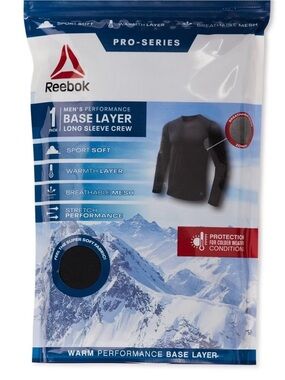 Reebok Men’s Long Sleeve Base Layer Crew - Black XXL NEW!!!